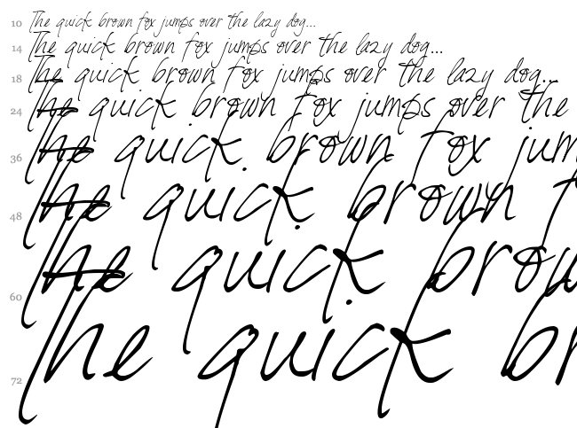 DJB Fresh Start font waterfall
